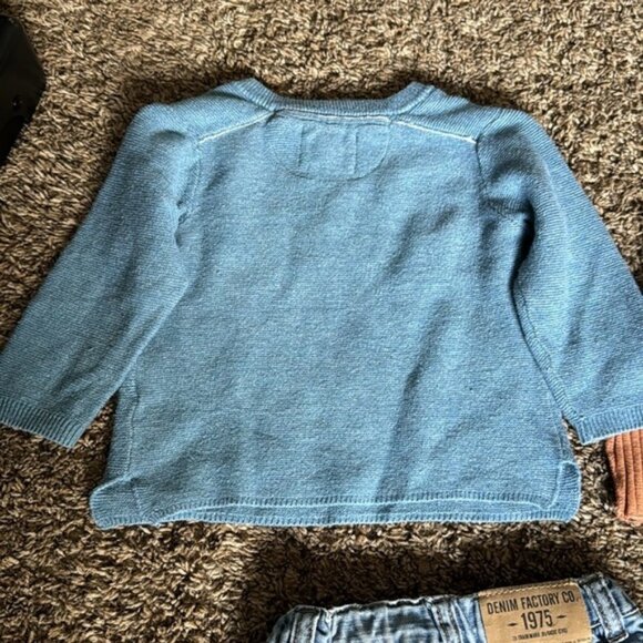 Zara Baby Boy Bundle 6-9 Months Denim Knit Sweater Long Sleeve NWT Shorts - Picture 7 of 12
